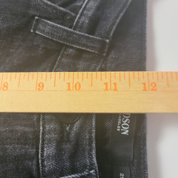 Hudson Jeans Holly High Waist Black Denim Straight Jeans Split Side Slit Size 25 - Picture 5 of 12